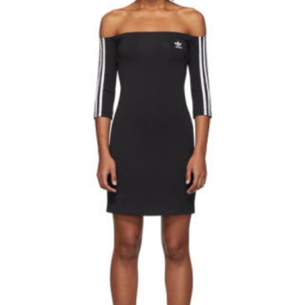 adidas Originals Black Off-The-Shoulder Dress